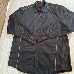 INC Black w/ white Stripe Button Down (men)